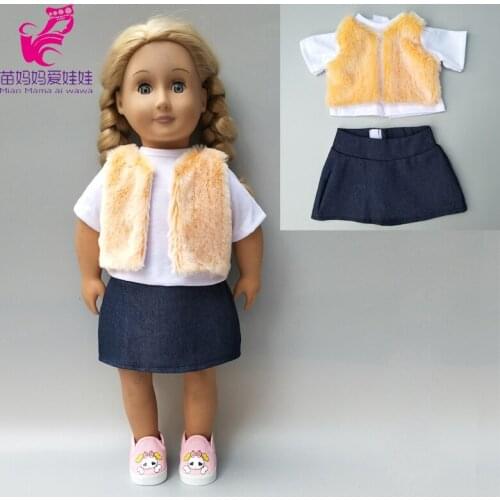 Fits for Baby Dolls Clothes Winter Jacket Mini Skirt 18 Inch Girls Doll Winter Clothes Children Doll Toys Clothes