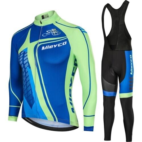 Long Sleeve Cycling Jersey Set Spring/Autumn Men Bike Clothes Sweat-Wicking MTB Bicycle Clothing Ropa Maillot Outfit Racing