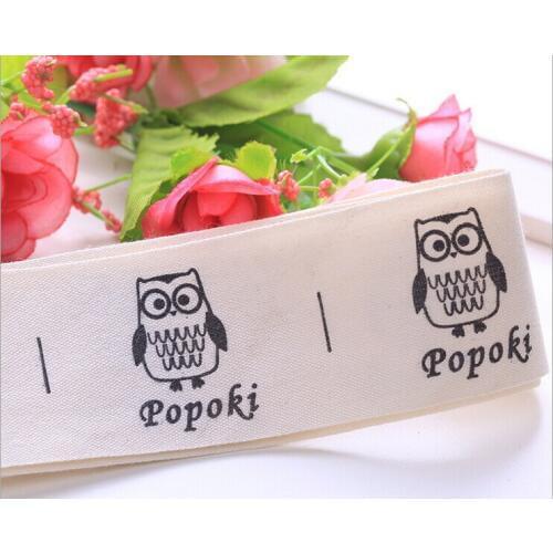 Free shipping 1000pcs/roll pure cotton labels, custom logo printed clothing labels, child clothing use tags, free design for you