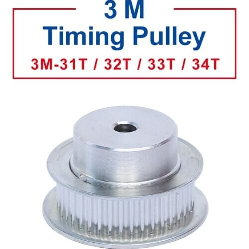 Timing Pulley 3M-31T/32T/33T/34T Aluminum Material Belt Pulley Process Hole6 mm Slot Width 11mm For Width 10 mm 3M-Timing Belt