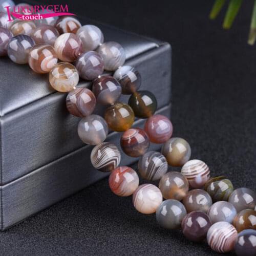 High Quality Natural Botswana Agates Stone Round Shape Loose Spacer Smooth Beads 4/5/6/8/10/12/14mm Jewelry Accessory 38cm sk9