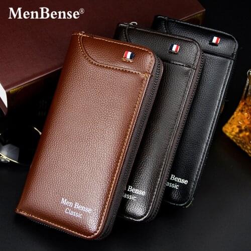 High Quality Men Wallet Long Style Credit Card Holder Male Phone Purse Zipper Large Capacity Brand PU Leather Clutch Bag For Men
