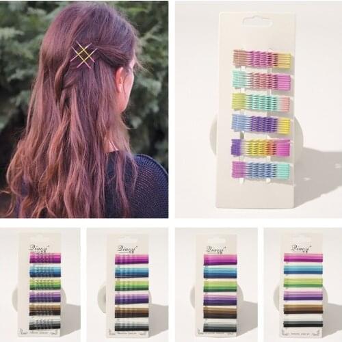 Metal strip hairpin word clip fresh color hair bands gradient color hairpins set rainbow candy color prom hair clip