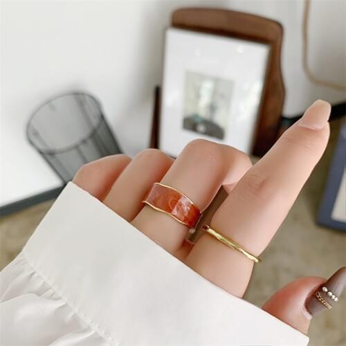 Punk Fashion Joker Character Combination Of Restoring Ancient Ways Ring Opening Female Drip Geometric Joint Ring Jewelry Party