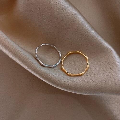 OEING 2021 New Korean Women Ring Punk Fashion Retro Bamboo Ring Party Couple Ring Jewelry