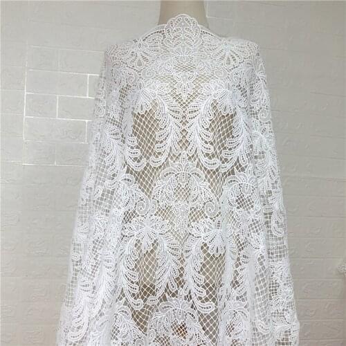 1 Yard Hight Quality African Nigerian Off white Guipure Embroidery French Lace Fabric DIY sewing Fabric Material