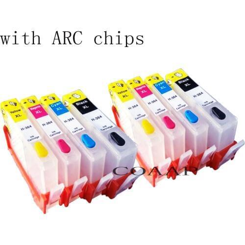 2 Set Compatible HP 364 cartridges + ARC chips for hp Photosmart 5510 5515 6510 B010a B109 B110a B110c B110e B209 B210 hp364