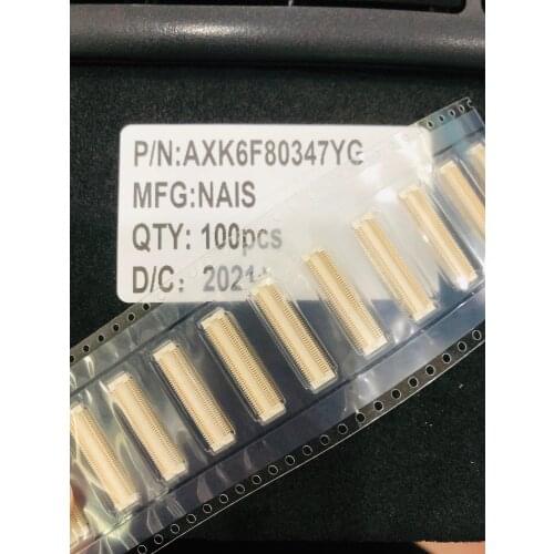 AXK6F80347YG 80 Position Connector Header, Center Strip Contacts Surface Mount Gold