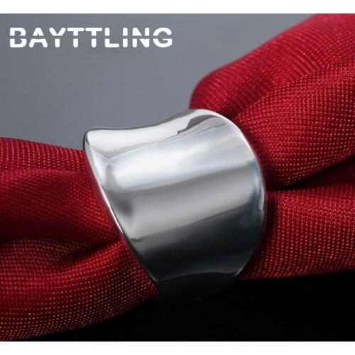 BAYTTLING 925 Sterling Silver Ring 6/7/8/9/10# Glossy Thumb Ring For Woman Man Fashion Party Gift Wedding Jewelry
