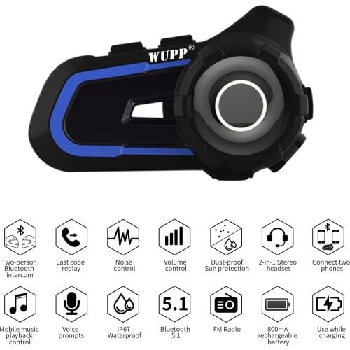 2020 Version S2 Motor Bluetooth V5.0 Helmet Headset Motorcycle FM Radio Headsets Stereo Helmet Earphone with Handsfree