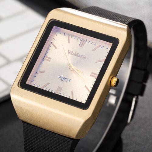WOMAGE Men Watches Men Rectangle Watches Casual Men Watches Fashion Sports Silicone Mens Watches relogio masculino heren horloge