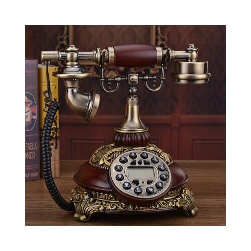 European American style Vintage Antique Retro Caller ID Handset Desk wood Telephone Hand-free A