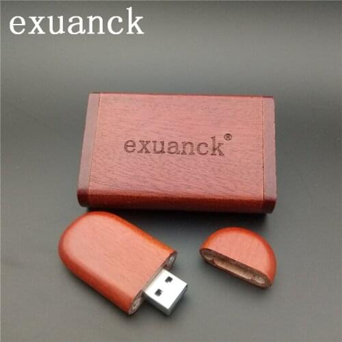 Exuanck USB 3.0 4GB 8GB 16GB 32GB 64GB Flash Drive Custom Logo Bean Red Wood USB Memory Stick Company Gift (30pcs free logo)
