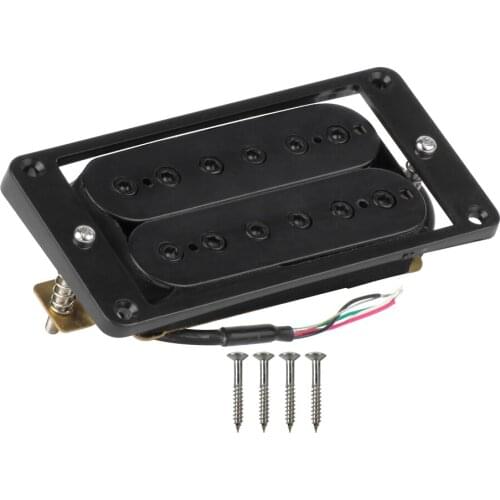 FLEOR Black Humbucker Guitar Pickup Neck Pickup Ceramic Magnet with Curved Frame Mounting Ring for LP Guitar