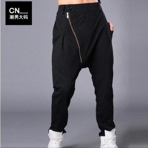Hot 2020 New Men Summer Fashion Harem Pants Hiphop Pants Hanging Crotch Pants Trousers Singer Costumes Plus Size Clothing