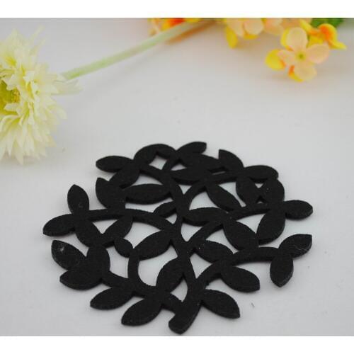 Hot sell leaves customizable party supply high quantity laser cut wool felt coaster