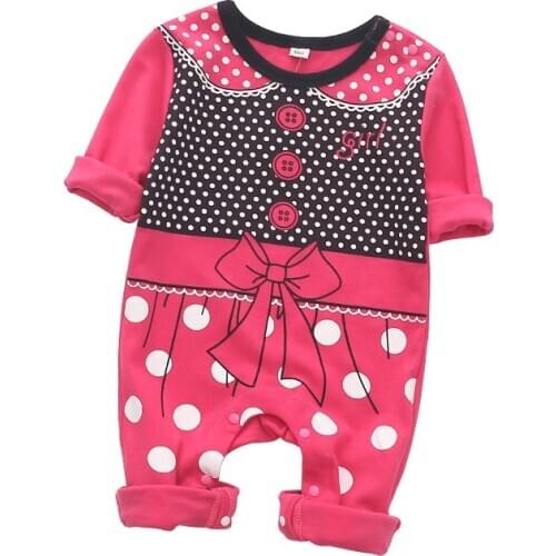 3-18M Baby Cotton Clothes Long Sleeve One-Piece Rompers Lovely Cattle Costume Outfits Toddler Boy Girls Autumn Homewear Playsuit