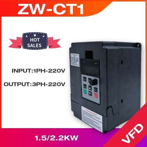 VFD Inverter VFD 1.5KW/2.2KW Frequency Inverter ZW-CT1 3P 220V Output Frequency Converter VFD Variable Frequency Drive VFD 1.5KW