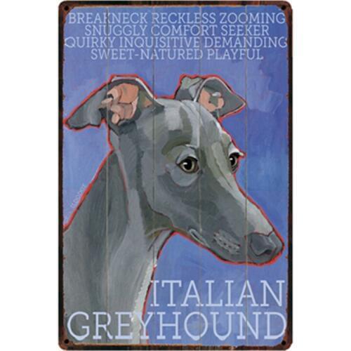[ Kelly66 ] Dogs Italian Greyhound Metal Sign Tin Poster Home Decor Bar Wall Art Painting 20*30 CM Size y-2124
