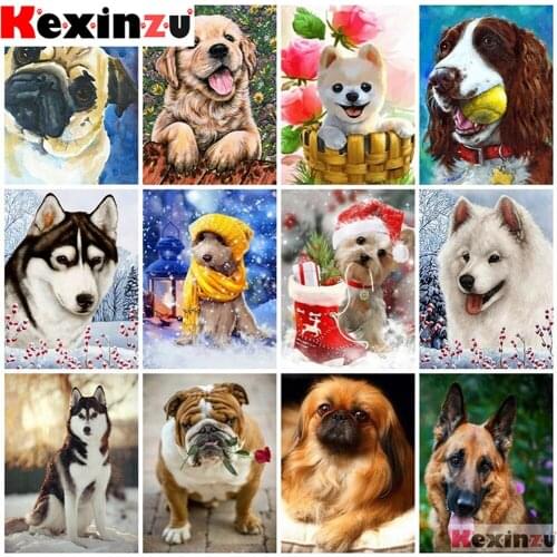 KEXINZU Diamond Painting Full Square/Round Diamond "Animal dog landscape" Pattern Embroidery Cross Stitch 5D Rhinestone Painting