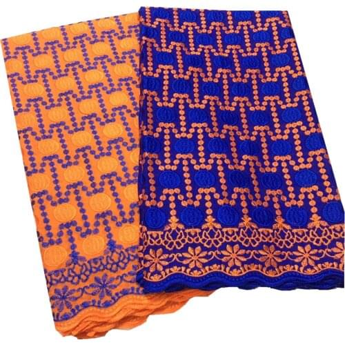 SJ Lace 2.5+2.5yards Cotton Lace African Lace Fabric 2021 High Quality Lace Swiss Voile Lace In Switzerland For women Sewing lc