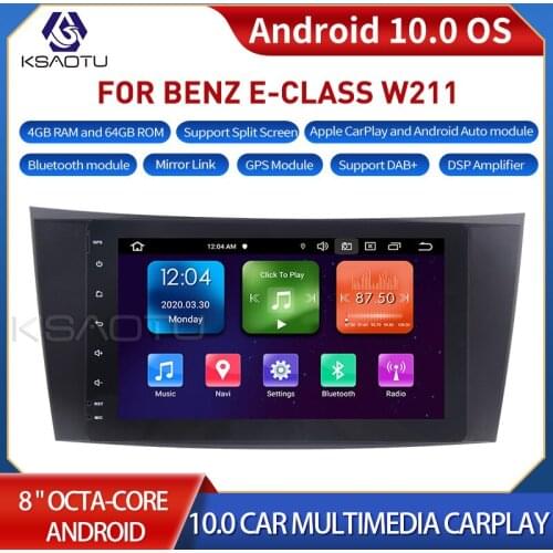 KSAOTU 8012 8" 8-Core Android 10.0 Car Stereo Carplay DSP DAB+ GPS WiFi USB DVB-T 4G TPMS Canbus OBD2 For BENZ E-CLASS W211