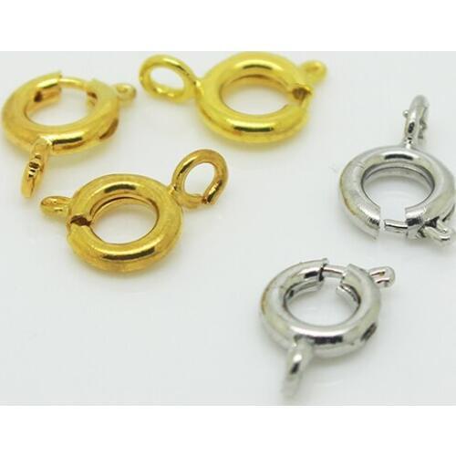 6mm Copper Spring Ring Clasps Buckle Connection Hook For Necklace Bracelet DIY Making Jewelry Accessory Findings