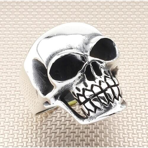 Skull Silver Ring Men Silver Ring Made In Turkey Solid 925 Sterling Silver