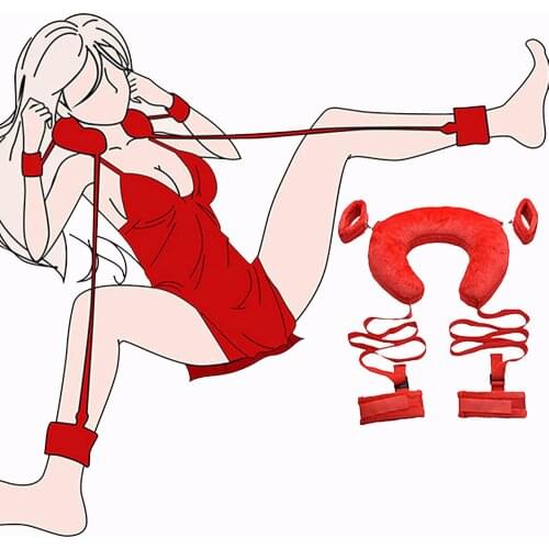 Bondage Kit Sex Handcuffs BDSM Kit Sex Toys for Couples Adults Bed Restraints Handcuffs Toy Sex Product with Wear Neck Pillow
