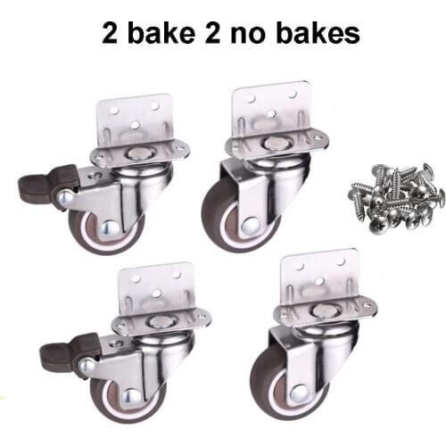 Set 4Pcs Heavy Duty Castor Wheels Rubber Swivel Roller Wheel with Screws for Baby Cot Bed Trolley Chair Shelf Furniture Wheels