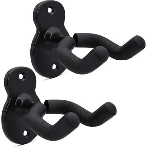 2 Pcs Guitar Wall Mount Hanger,Electric Classical Bass Guitar Hooks Ukulele Wall Stands for Home and Studio