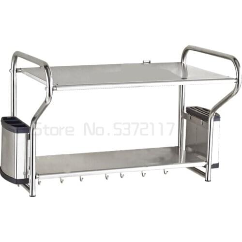 Stainless Steel Microwave Oven Bracket Wall Mounted Kitchen Rack Light Thickened kitchen Shelf Microwave Oven Rack Storage