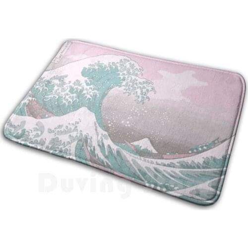 Pastel The Great Wave Off Kanagawa Soft Non-Slip Mat Rug 605 Carpet Cushion Japanese Manga Cute 80S Retro Pastel Kawaii
