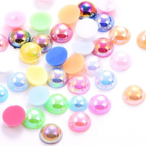 ABS Resin Half Round Pearl Craft ABS Imitation Resin Pearl Rhinestones Scrapbook Beads Nail Art Decoration Imitation Beads B3440