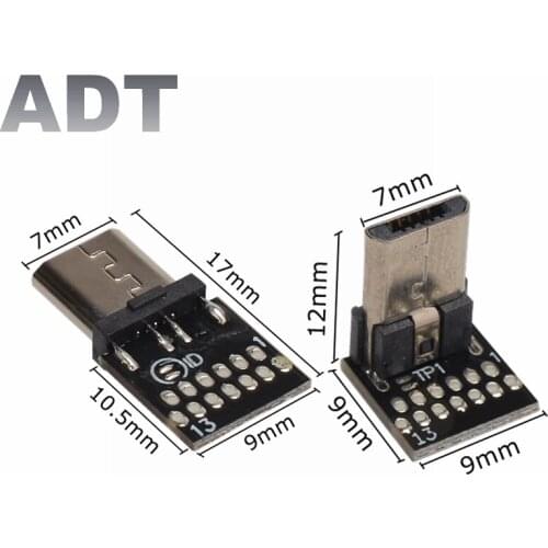 USB Male 5 Pin USB Connectors Micro USB Connector Jack Tail Plug Sockect Terminals