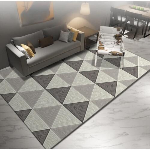 Modern Nordic Grey Geometric Carpets and Rugs Chair Table Desk Sofa Floor Mats Living Room Bedroom Area Rugs Home Decor Tapete