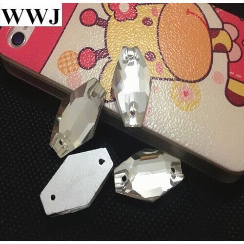 11x18mm 17x28mm Vase Shape Sew on Glass Crystal Clear Color Rhinestones Flatback 2 holes glass sewing beads