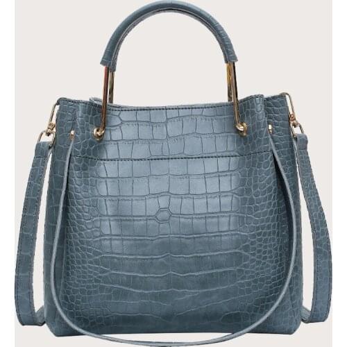 Stone Pattern PU Leather Bucket Bags for Women 2021 Small Shoulder Messenger Bag Lady Fashion Purses and Handbags Luxury Totes