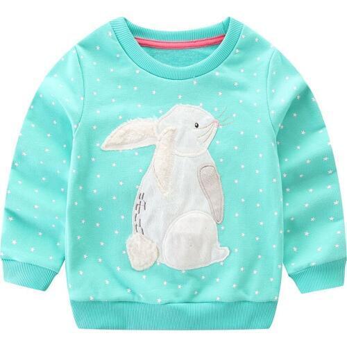 Jumping Meters Girls Sweater Bunny Warm Baby Girls shirt Kids Long Sleeve Tops 100% Cotton 2018 Brand Winter Girls Clothing