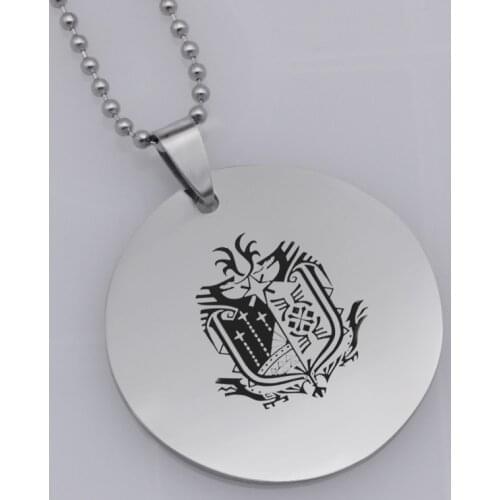 Ufine FPS game logo pendant cross spear shield pendant stainless steel jewelry necklace N475