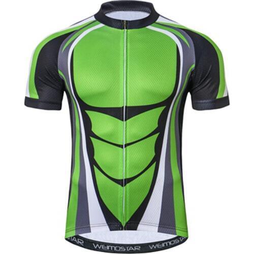 Weimostar Men Cycling Jersey top Green Red bicycle shirts sportswear ropa ciclismo Summer clothing mtb bike jersey breathable