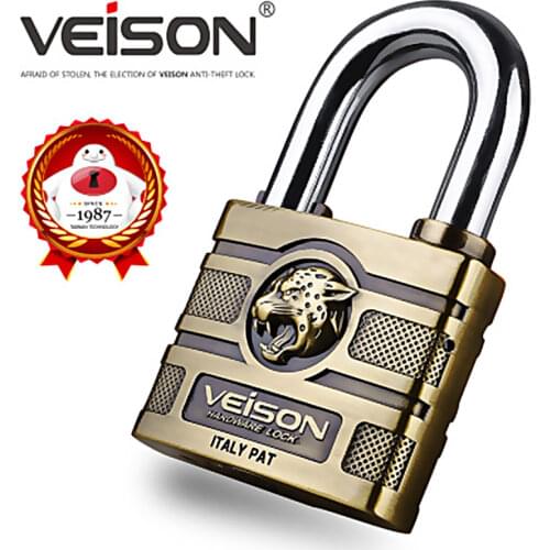 VEISON Leopard Head Safety Padlock Dormitory Door Lock AntiTheft Lock Warehouse Door Lock Iron Door Lock Bedroom Door Bike Lock
