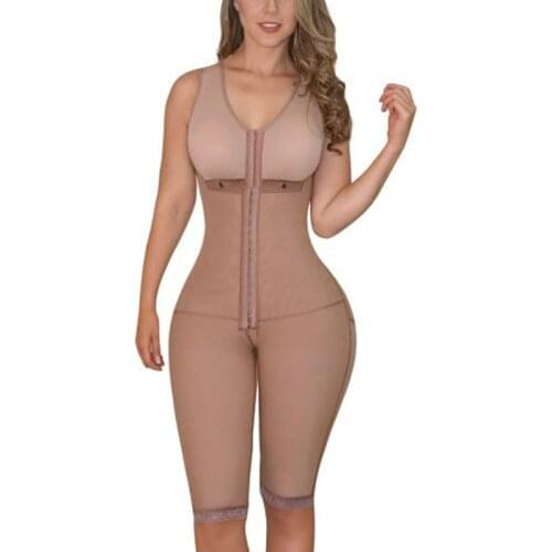 Womens Pink Front Opening Back Dividing Line With Zipper Lace Trim Colombian Fajas BBL Post Op Surgery Supplies Slimming