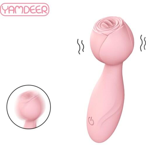 Rose Sucking Dildo Vibrator for Women Nipple Oral Clit Sucker Clitoris Stimulator Vibrating Intimate Goods Sex Toys for Adult 18