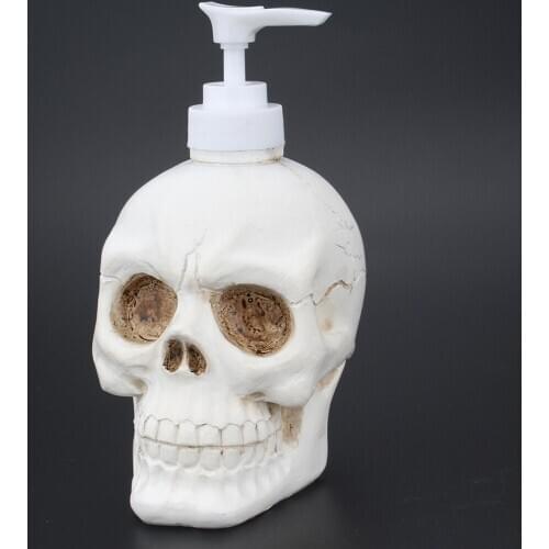 1Pcs 3D Skull Soap Dispenser, Vintage Resin Foam Soap Pump Dispenser Liquid Sub-bottle 350ML