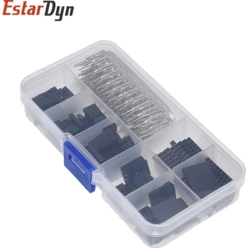 310Pcs/set 2.54mm Male+Female Dupont Wire Jumper Line Cable 1/2/3/4/5/6/8 Pin Header Connector Housing Electronic DIY Kit
