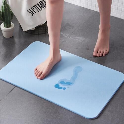 39*60CM Soft Diatomite Absorbent Bath Mat Super Absorb Dry Bathroom Door Mat Non-slip Bathroom Rug Kitchen Anti-slip Floor Mat