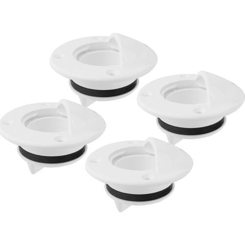 4-set Nylon Boat Transom Deck Mount Drain Scupper Valve Screw Cap Stopper
