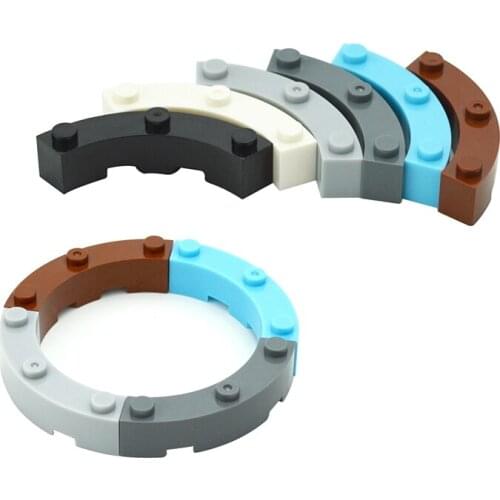 DIY Accessories Building Blocks Technical Parts Round Corner 4x4 Curved Brick with 3 Studs 48092 Educational Toys for Children