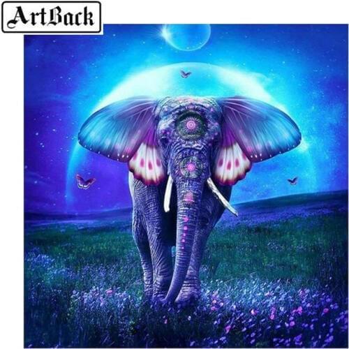 New 5d diy diamond painting elephant landscape full square animal 3d diamond embroidered cross stitch crystal mosaic home decor